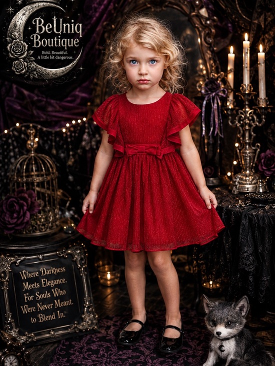 Kensie Girl Other - Kensie Girl Toddler 2T Red Flutter Sleeve Fit & Flare Holiday Dress NWT